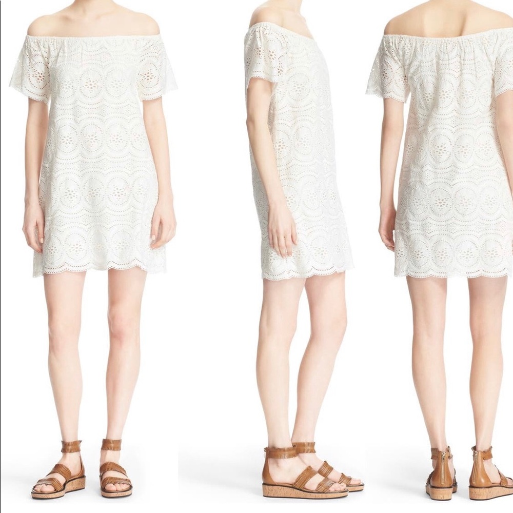 Joie ‘Bondi’ Off the Shoulder Eyelet Dress